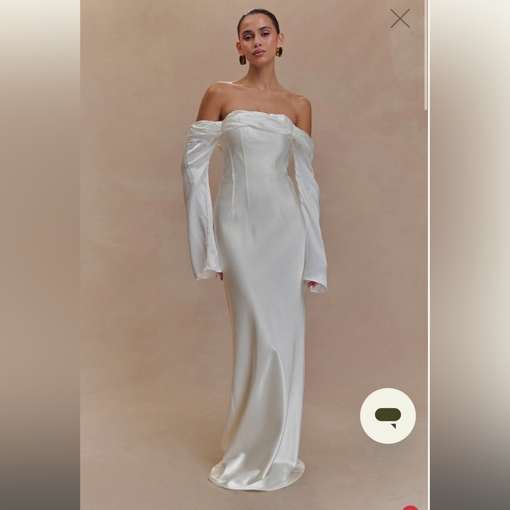 Elegant White Satin Gown